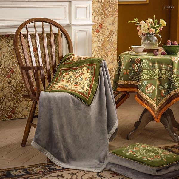 Kissen Luxus Velvet Throw Decke Amerikanische Pastoraldruck Quilt Fleece Decken Home Office Decor Sofa s