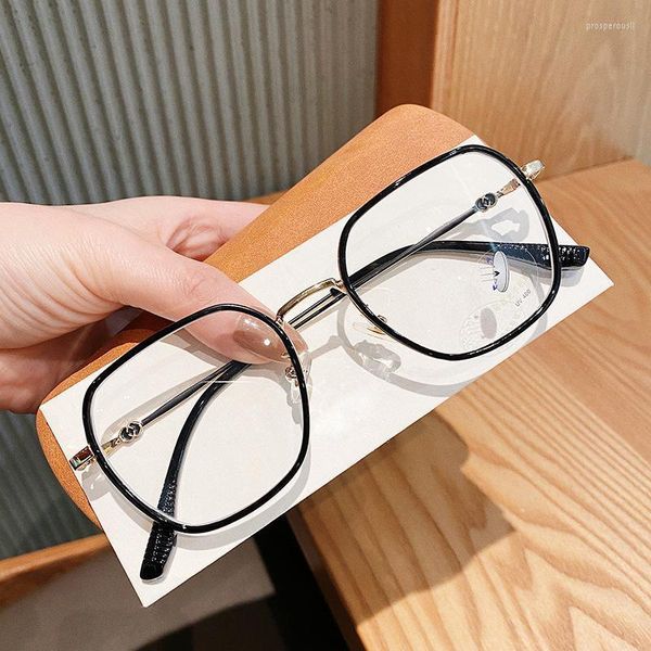 Óculos de sol Quadros de moda Miopia poligonal Glasses Colorido Frame colorido Anti-azul óculos de óculos transparentes da moda Pros22