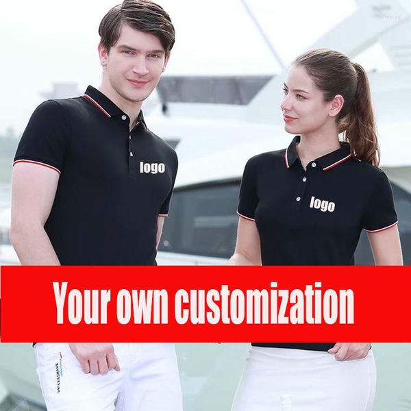 Polos de pólo masculino de verão de manga curta Camisa polo casual de cor sólida Design personalizado Po Logo Pessoas Empresas Empresa Uniforme