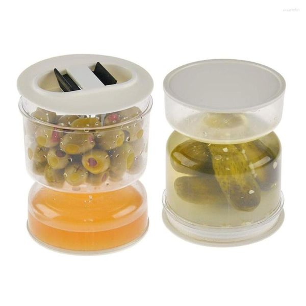 Caixas de armazenamento Pickles Jar Jar e molhar Dispensador Azener Recipiente de ampulheta para organizador de separador de cozinha em casa Fazendo suco