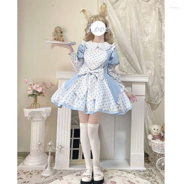 Lässige Kleider COOLFEL 2023 Maiden Wish Original Design Lolita Polka Bear Sweet OP Kleid Cosplay