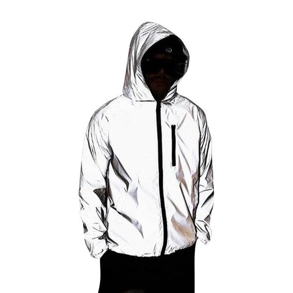 Männer Jacken 2023 Männer Frühling Herbst Volle Reflektierende Windjacke Wasserdichte Männliche High Street Hip Hop Lose Mit Kapuze Mäntel Plus Größe 4XL