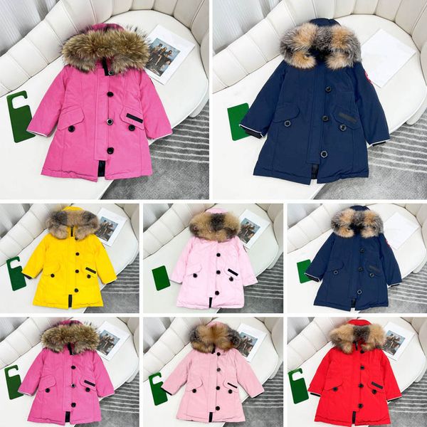 Winter Kids Down Casat Jacket Boy Girl Girl Outerwear Acestos Jaquetas de Cap￩us Acexos Capuzes Capuzes Classic ao ar livre Classic 5 Cores 100-150 Designer 100-170