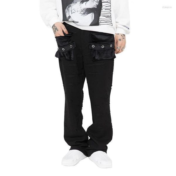 Pantaloni da uomo Pantaloni a zampa svasati lavati Pantaloni da uomo Hip Hop in velluto Pantaloni sportivi micro svasati casual Pantaloni streetwear da donna Slim Fit Dra