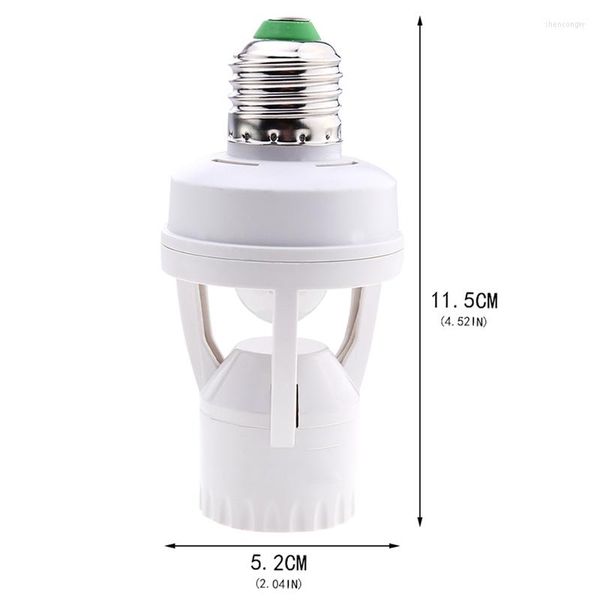 Luci notturne AC 100-240 V Sensore di movimento a induzione PIR a 360 gradi IR Infrarossi Umano E27 Presa di corrente Base dell'interruttore Lampadina a LED Portalampada