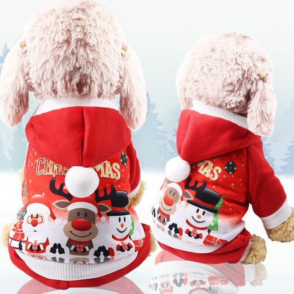Abbigliamento per cani Vestiti natalizi Cappotto modello carino Cani di piccola taglia Albero Cappotti rossi invernali Abbigliamento caldo autunnale