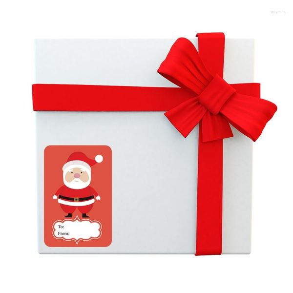 Confezione regalo 250 pezzi Etichette adesive natalizie Rettangolo adesivo Natale Buste decorative Sigilli Adesivi Confezione Sigillatura R7UB