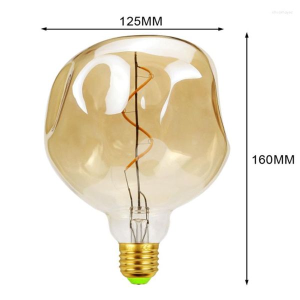 Edison Glühbirne E27 110/220V G125 Retro Ampulle Vintage Glühlampe Filament Licht Dekor Kreativ Stein/Traube