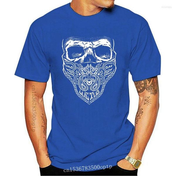 Magliette da uomo grandi e alte per uomo Bandana Skull Decal Design Tee Abbigliamento uomo Cotton Geek Family Top