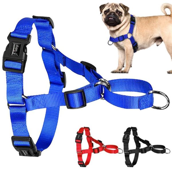 Colarinhos para cães sem puxar chicote de estimação de nylon estrangulamento pare de puxar para cães grandes médios andando pitbull s m l xl produto