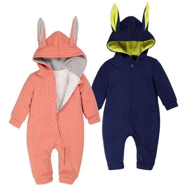 Overalls Baby Overalls Für Winter Geboren Kleidung Ohren Strampler Mädchen Jungen Overall Infant Warme Schafwolle Kleidung