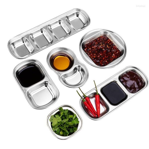 Teller 304 Edelstahl Koreanische Untertasse Dogg Sauce Dish Restaurant Topf Essig Zwei Drei Vier