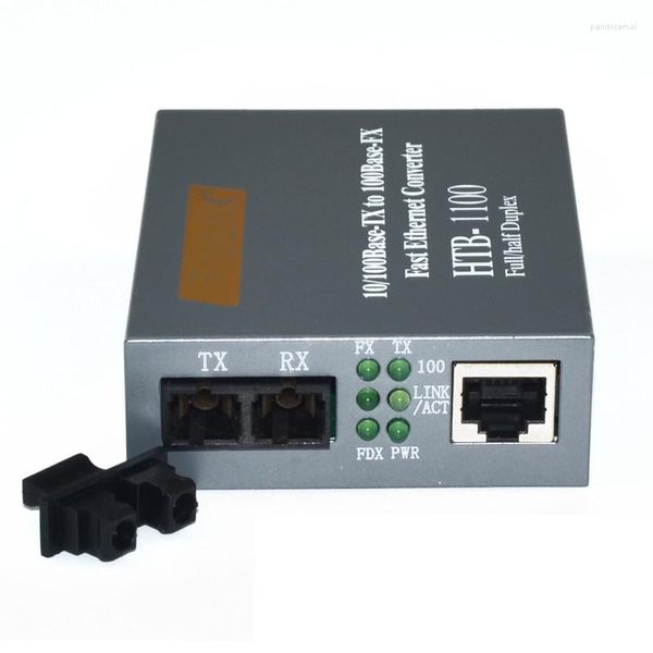 Equipamento de fibra óptica 1 par HTB-1100-25km Conversor de mídia óptica 10/100Mbps RJ45 Multi-modex Duplex SC Fonte de alimentação interna