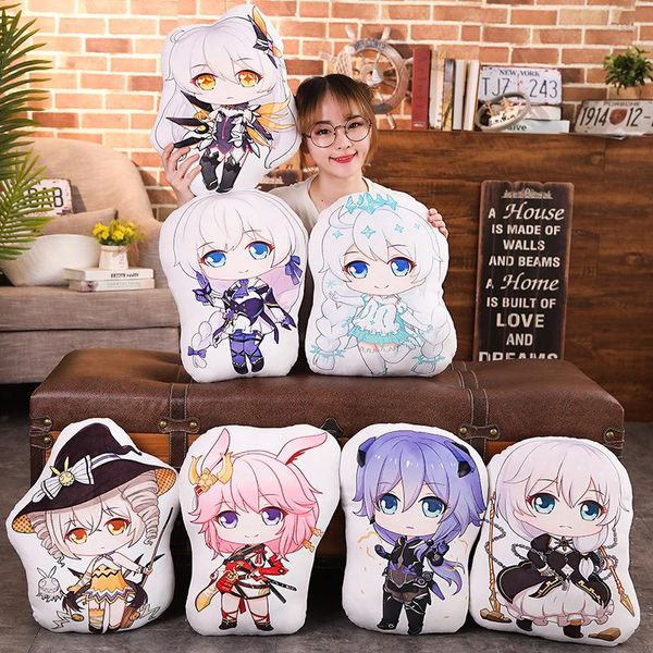 Cuscino Honkai Impact 3rd Game Simpatico Tiro Decorativo Anime Letto Divano Regalo Cotone PP Kiana Yae Sakura Kallen