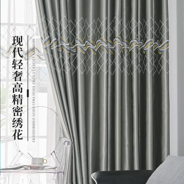Cortina cortina Popangel 2023 Bordadas de alta qualidade Blackout Window Witne
