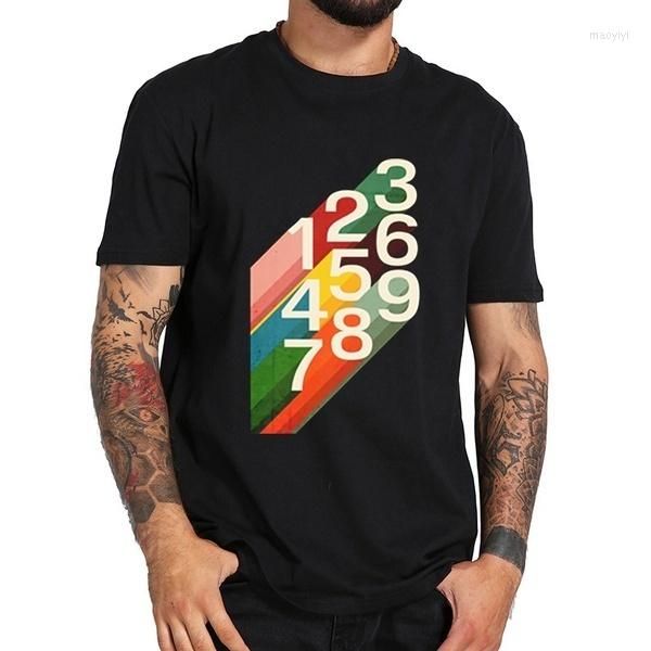 Camisetas masculinas 2023 Números retrô Casual Casual Manga curta Cool Men camise