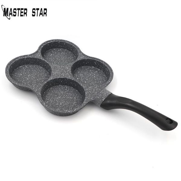 Tavalar Master Yıldız Tasarım Dört delikli Omlet Fry Pan Pancake Egg Pot Yaratıcı Kahvaltı Maker Tencere Yüksek Kalite