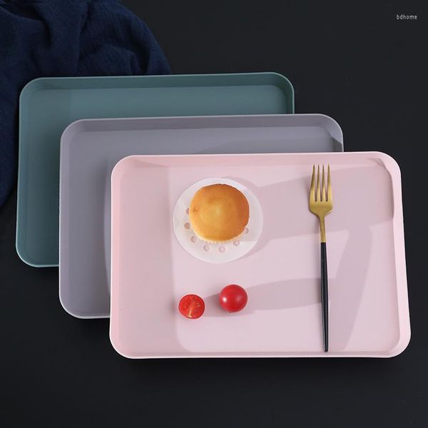 Тарелки простые прямоугольные лотки домашняя тарелка для завтрака, десерт, творческие пластиковые фрукты многоцелевые маленькие маленькие