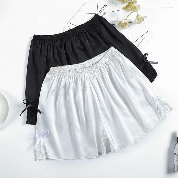 Indumenti da notte da donna Eleganti pantaloni di sicurezza in raso di pizzo Pantaloncini da notte da donna Intimo senza cuciture Mutande da boxer da donna