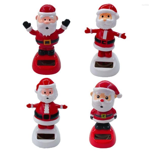 Decorações de interiores Solar Swing Doll Moving Head Innovative Dool para o Natal Papai Noel Decoração de Carros de Carro