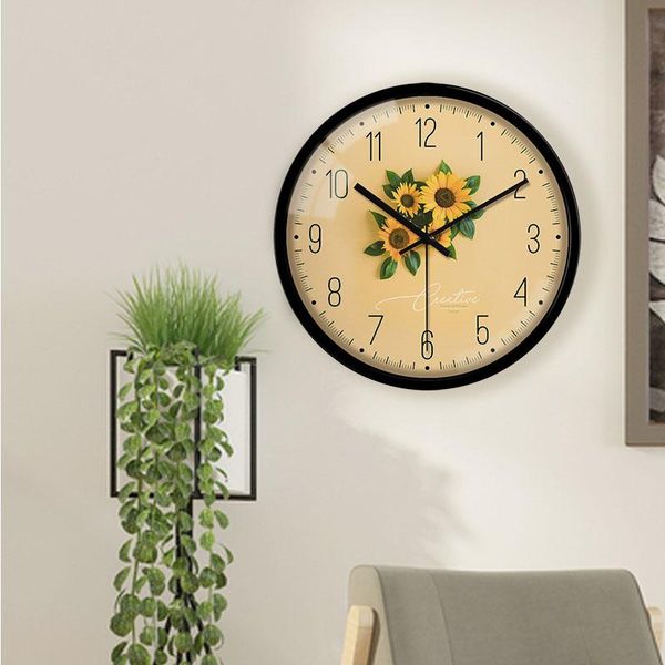 Orologi da parete Fiori Orologio in metallo Minimalista Creativo Silenzioso Quarzo speciale Unico Duvar Saatleri Prodotti per la casa DE50ZB