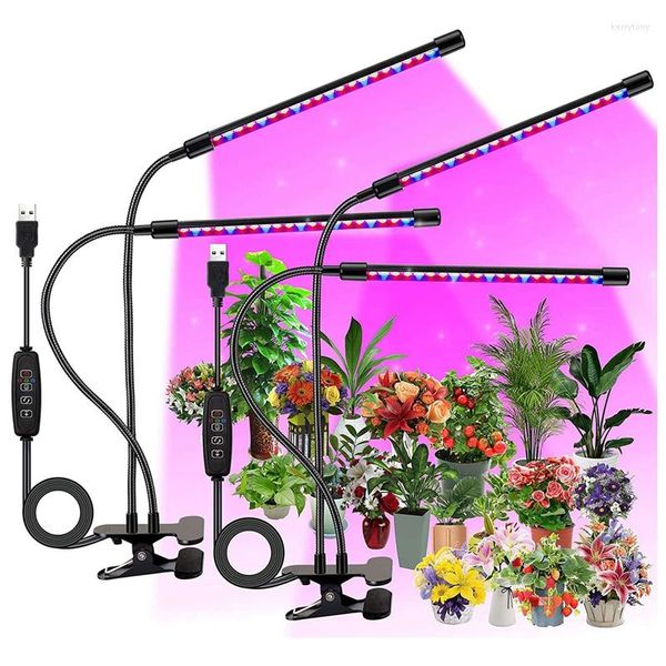 Grow Lights Light LED для внутренних растений Lamps Blue Red Spectrum с гусиной и настройкой таймер.