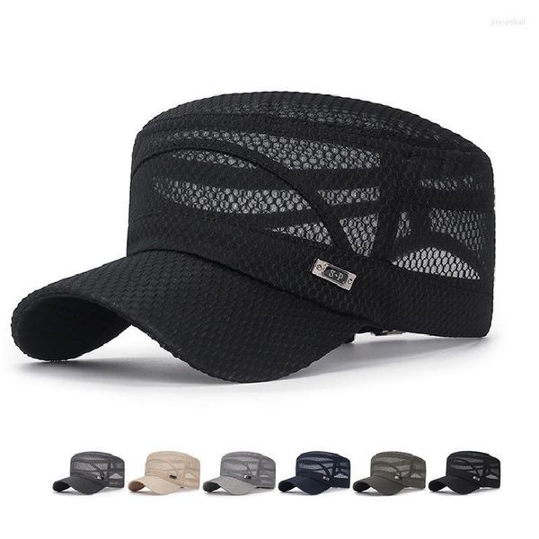 Boinas de chapéu militar para homens verão Mesh respirável Exército Snapback Snapback Hats Cadete Capace Casual Papai Caps Womenberets Pros22