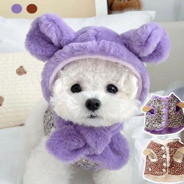 Vestuário para cães roupas cães de estimação fofas envia chapéu de casacos jaqueta dupla para moletons médios de algodão chihuahua yorkies costumedog