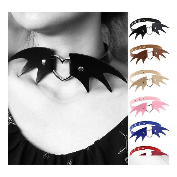 Chokers punk pu de couro gargantilha colar