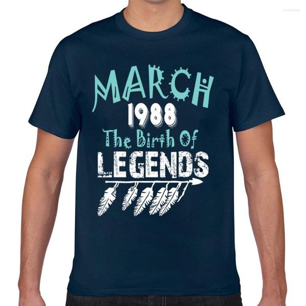 Herren T-Shirts Tops Shirt Männer März 1988 Die Geburt der Legenden Sexy Harajuku Geek Print Männliches T-Shirt XXX