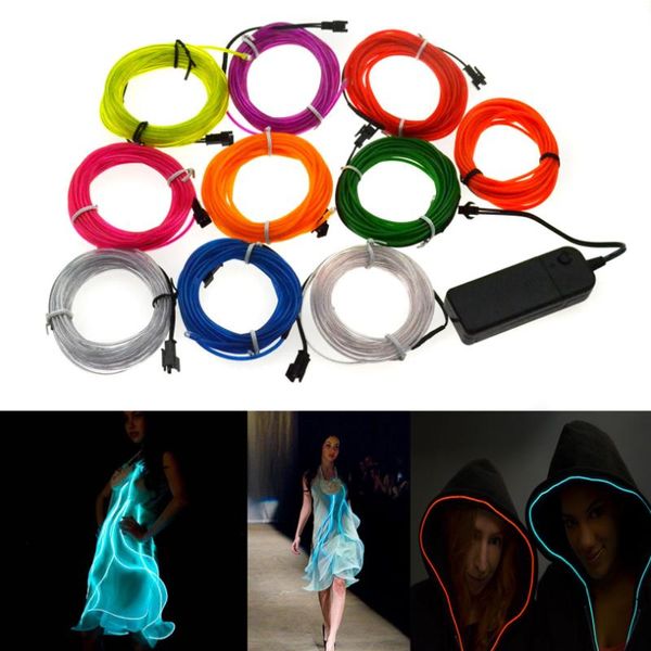 Strisce LED 5M Glow EL Wire DIY Flessibile Neon Light Rope Tape String Cable per Party Dance Car DecorationLED
