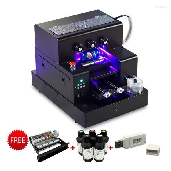 Drucker Vollautomatischer UV-Drucker Multifunktions-A4-Tintenstrahl-Flachbettdruckmaschine für Telefonkastenzylinder Holzglas Hohe Qualität Line22