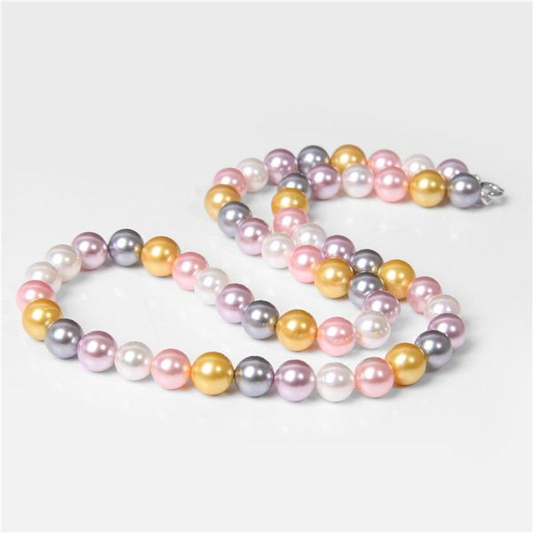 Anhänger Halsketten Vintage Natürliche Perle Für Frauen Sea Shell Barock Runde Perlen Süßwasser Weiße Perlen Choker Hochzeit Exquisite Schmuck