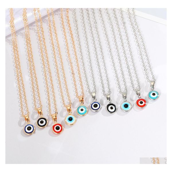 Anhänger Halsketten Mode Colorf Evil Eye Halskette Harz Blaue Augen Choker Drop Lieferung Schmuck Anhänger Dhaqj