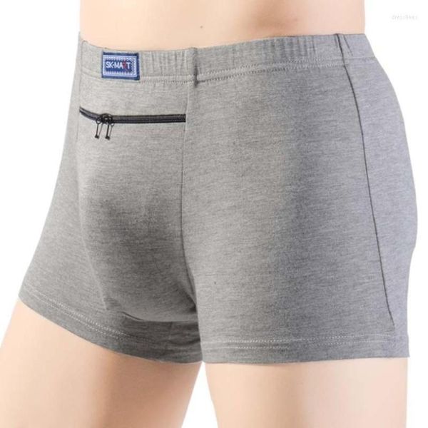 Unterhosen Hochwertige Modale Herrenunterwäsche Anti-Diebstahl-Hosen Boxershorts Reißverschlusstasche unten