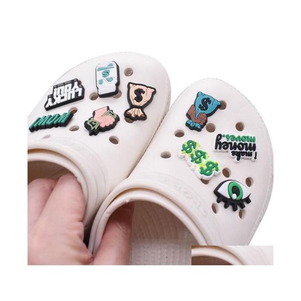 Accessori per parti di scarpe Amazon Money Croc Charms Decorazioni di design per bambini in PVC Morbide per scarpe con consegna a goccia Dhizy