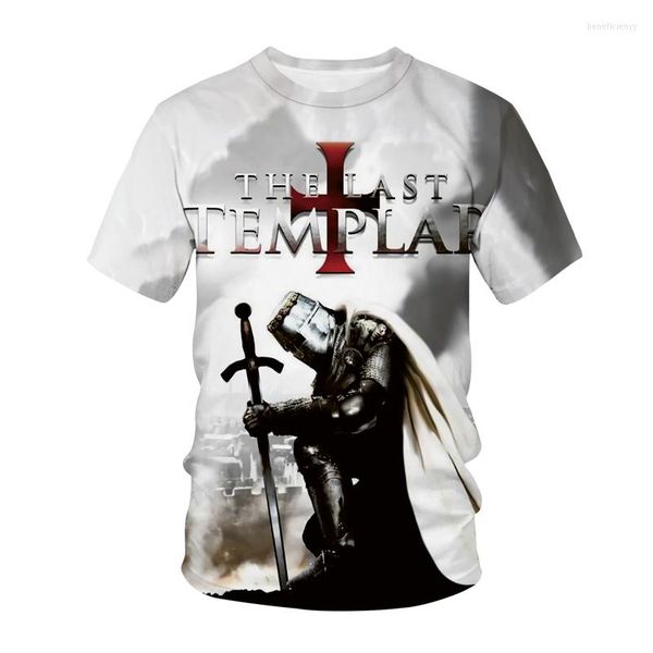 T-shirt da uomo Cavalieri Templari T-shirt con stampa 3D Uomo Donna Moda Stampa Streetwear Camicia Trendy Maglietta unisex Top Harajuku Abbigliamento maschile