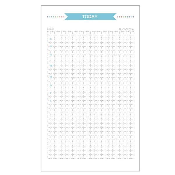 Fogli formato A6 Ricariche di carta a 6 fori per notebook Planner Journal Dairy (Grid) Blocchi per appunti