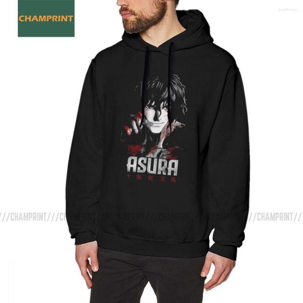 Hoodies masculinos o Asura Ohma Tokita Kengan Ashura Humor Boxing Pullovers de caça de caça moletom de algodão purificado