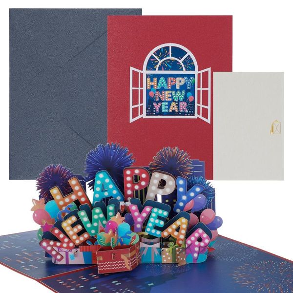 Cartões de felicitações de papel Love Up Birthday Cartão de aniversário feliz 3D pop -up Bday
