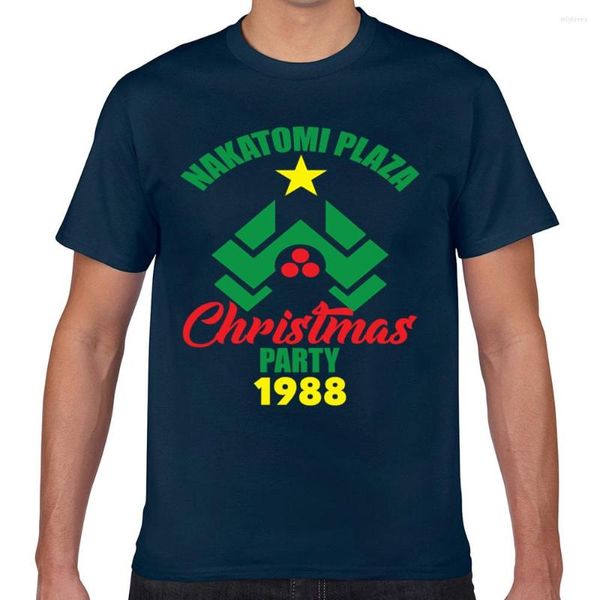 Erkekler Tişörtleri Üstler Gömlek Erkekler Nakatomi Plaza Noel Partisi 1988 Moda Beyaz Geek Özel Erkek Tshirt XXX