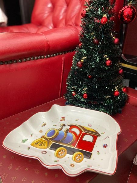 Placas Alemanha Importou Villeroy Boch Weibao Christmas Train Baby Ceramic Tableware Dispatch Disk