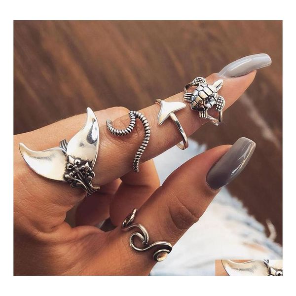 Ringos de banda Bohemian Fashion Jewelry Knuckle Ring Set