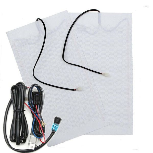 O volante do volante tampa de peças Kit de aquecedor de assento aquecido Universal 12V Fibra de fibra de carbono Conjunto redondo para SUV