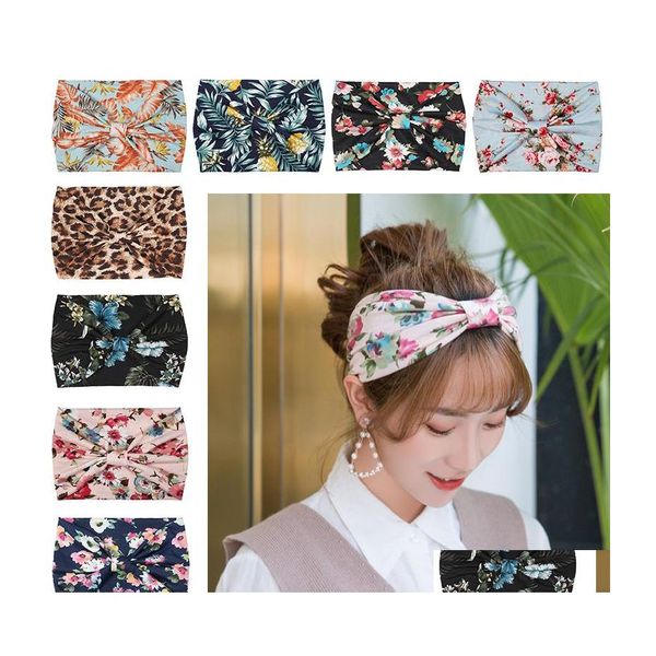 Bandas de cabeleireiro banda de cabelo vintage Floral Turban Head Band Running Sport Yoga Elastic Hairband Boho Headwraps For Women Girls DHS M296R F DR DHGIF