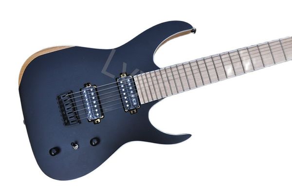 Lvybest Guitar Black Body Body 7 Strings com hardware preto, bra￧o de bordo fornecem servi￧o personalizado