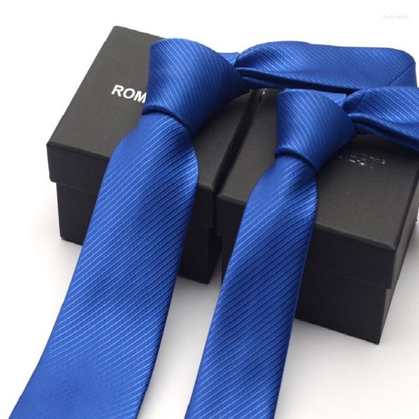 Papillon 2023 Moda da uomo di alta qualità di marca 8CM 6CM Cravatta blu reale sottile Cravatta formale da sposa romantica per uomo con confezione regalo