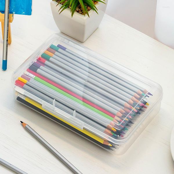Boinas de perspectiva multifuncional caixa de lápis cor de estilo sólido de estilo de grande capacidade de grande capacidade