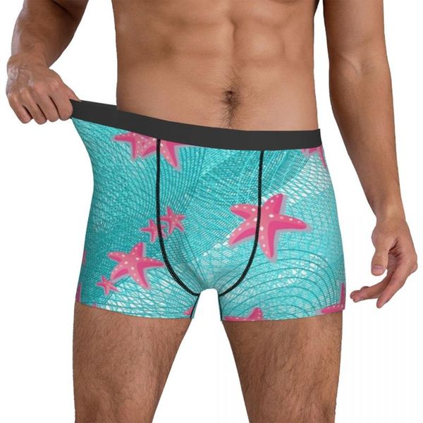 Unterhosen Niedliche Tierdruckunterwäsche Rosa Seestern Männerhöschen Elastische Boxershorts Trenky Brief Plus SizeUnderpants