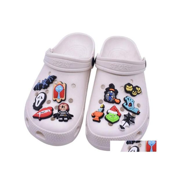 Acessórios para peças de sapatos Halloween Croc Charms PVC Cartoon Shoes Decorações para pulseira Pulseira GRESS GREST DAPA DOM DHZMG